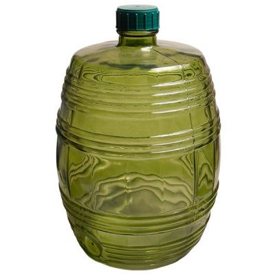Бутыль Бариле зеленое стекло, 10 л с крышкой