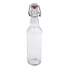 Cтеклянная пивная прозрачная бутылка с керамической пробкой 0,5 л