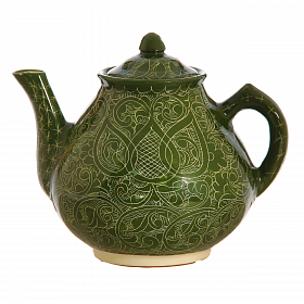 Купить Заварочный чайник 1 л Риштанская керамика, зеленый