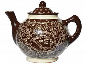 Купить Заварочный чайник 1 л Риштанская керамика, коричневый